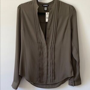Express Green Blouse Top